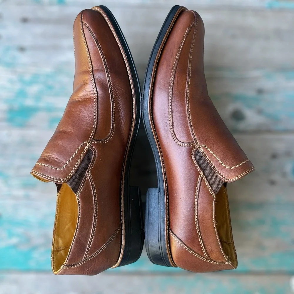 Sandro Moscolini Loafers Men's 11.5D Shoes Cognac Tan Leather Casual Dress 17307